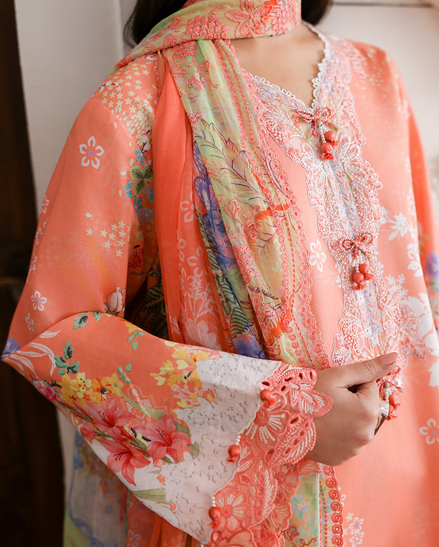 Roheenaz | Sunlit Tales Printed Embroidered Edit | Blush tale - by Libasekhas - Registered Vendor of : Roheenaz - 100% Original Designer Dress