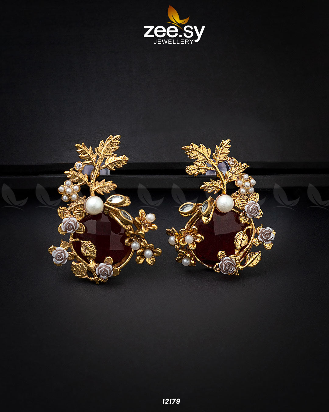 Bract Earrings - by - Libasekhas UK - Registered Vendor of : Zeesy - 100% Original Designer Dresss