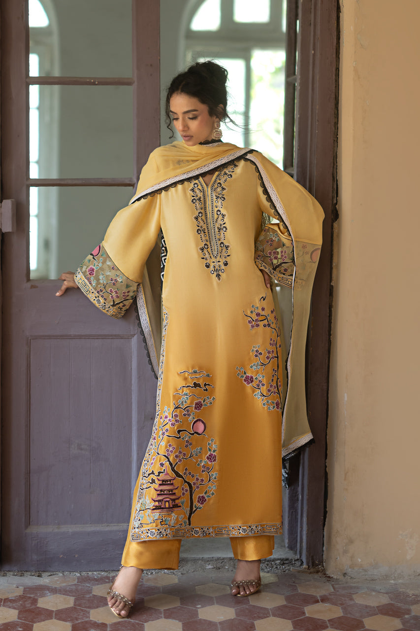 Zainab Chottani | Summer Edition 26 |Butter Yellow - by Libasekhas UK - Registered Vendor of : Zainab Chottani - 100% Original Designer Dress