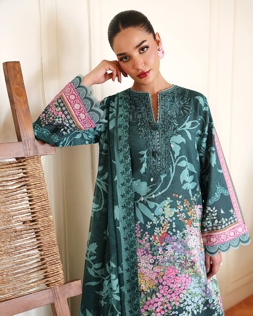 Roheenaz | Eclat Garden Printed Lawn | Buttercup Bloom - by Libasekhas UK - Registered Vendor of : Roheenaz - 100% Original Designer Dress