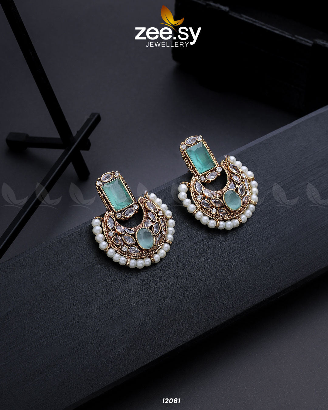 Cluster Pearl Earring - by - Libasekhas UK - Registered Vendor of : Zeesy - 100% Original Designer Dresss