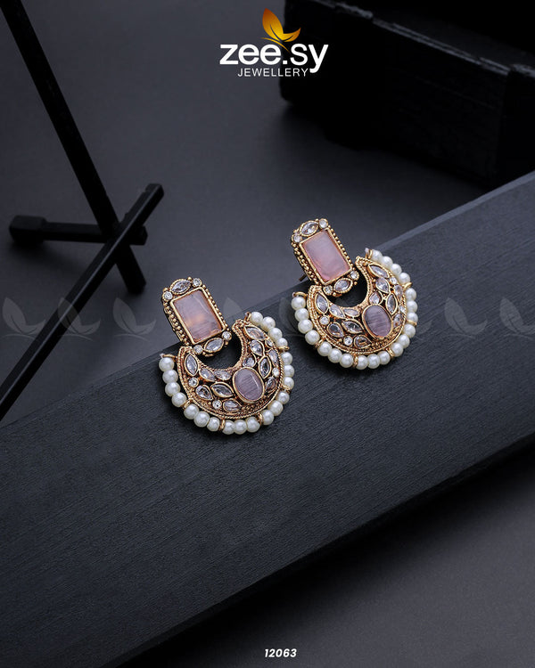Cluster Pearl Earring - by - Libasekhas UK - Registered Vendor of : Zeesy - 100% Original Designer Dresss