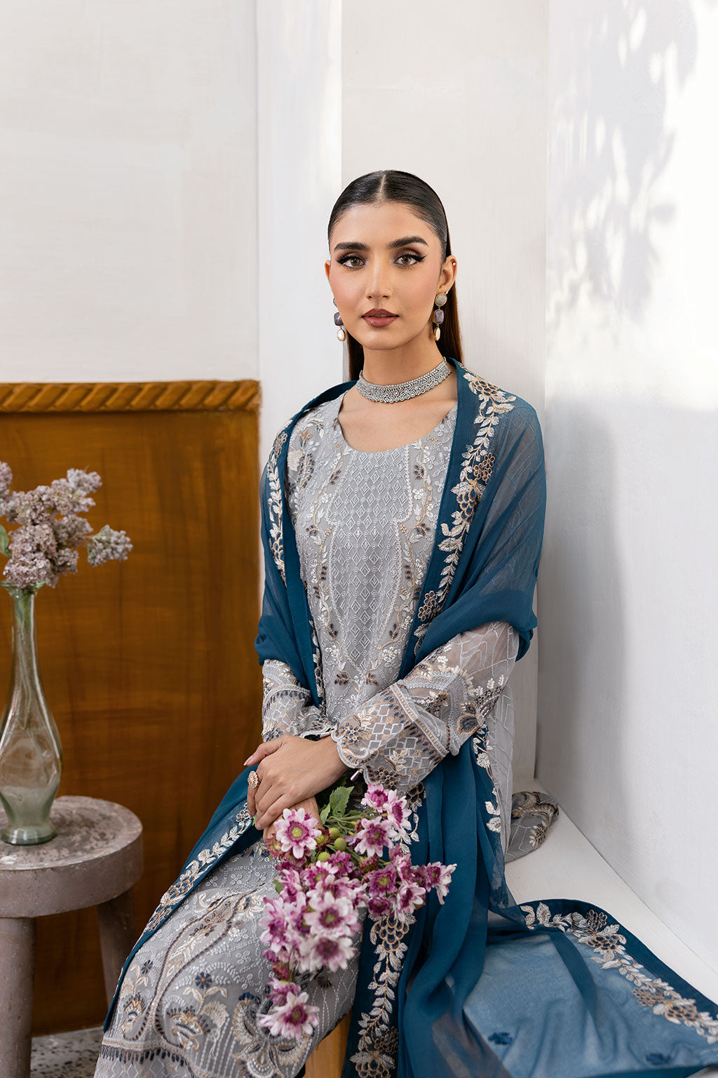 Ramsha | Chevron Chiffon Collection |A-1001 - by - Libasekhas UK - Registered Vendor of : Ramsha - 100% Original Designer Dresss