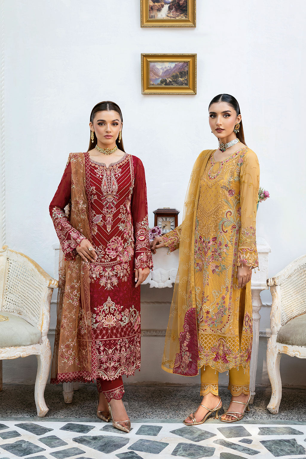 Ramsha | Chevron Chiffon Collection | A-1004 - by - Libasekhas UK - Registered Vendor of : Ramsha - 100% Original Designer Dresss