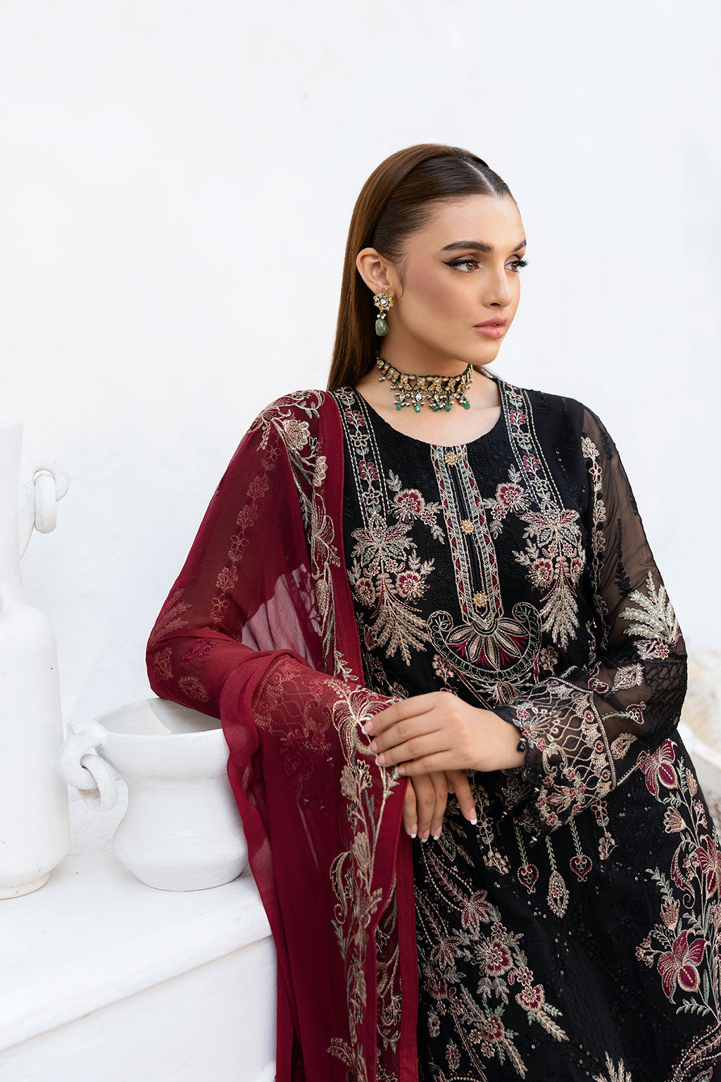 Ramsha | Chevron Chiffon Collection | A-1008 - by - Libasekhas UK - Registered Vendor of : Ramsha - 100% Original Designer Dresss