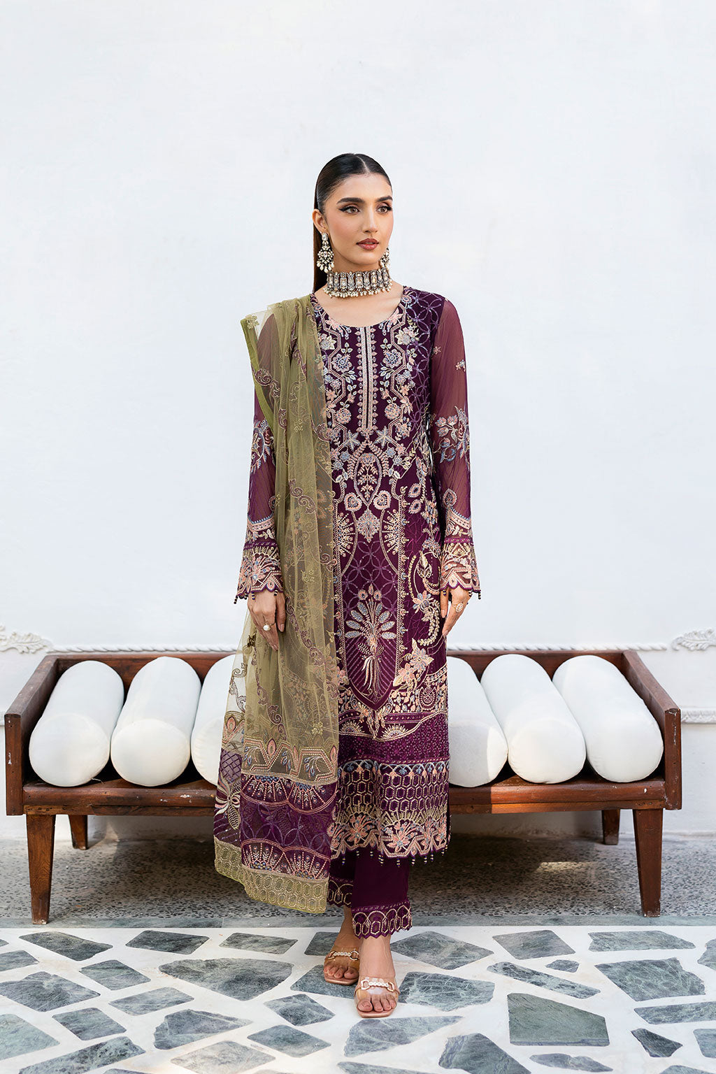Ramsha | Chevron Chiffon Collection | A-1002 - by - Libasekhas UK - Registered Vendor of : Ramsha - 100% Original Designer Dresss
