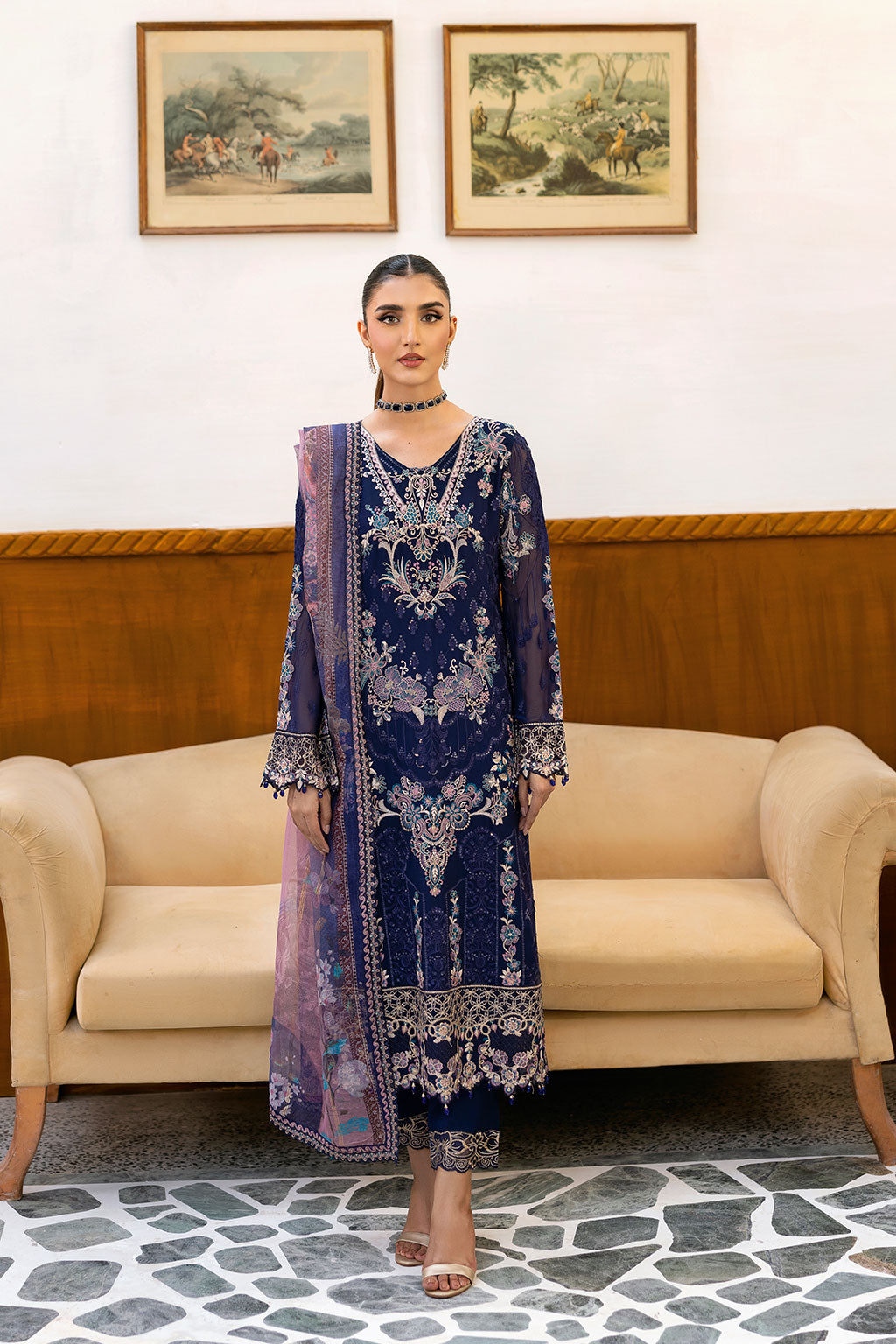 Ramsha | Chevron Chiffon Collection | A-1012 - by - Libasekhas UK - Registered Vendor of : Ramsha - 100% Original Designer Dresss