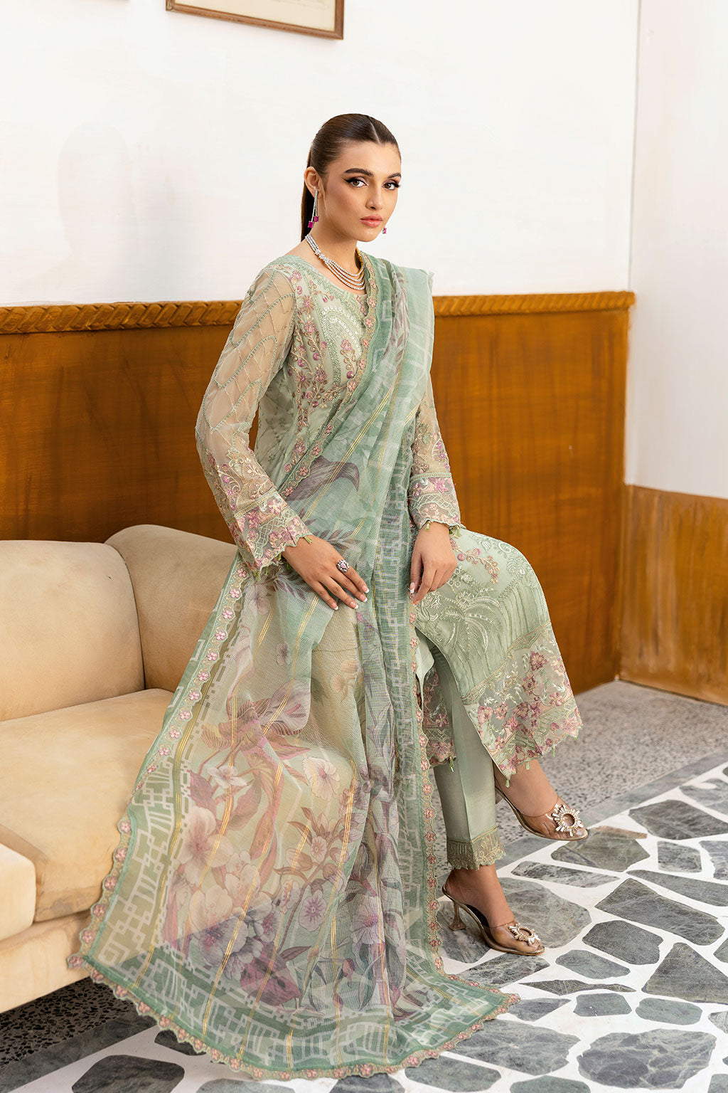 Ramsha | Chevron Chiffon Collection | A-1003 - by - Libasekhas UK - Registered Vendor of : Ramsha - 100% Original Designer Dresss