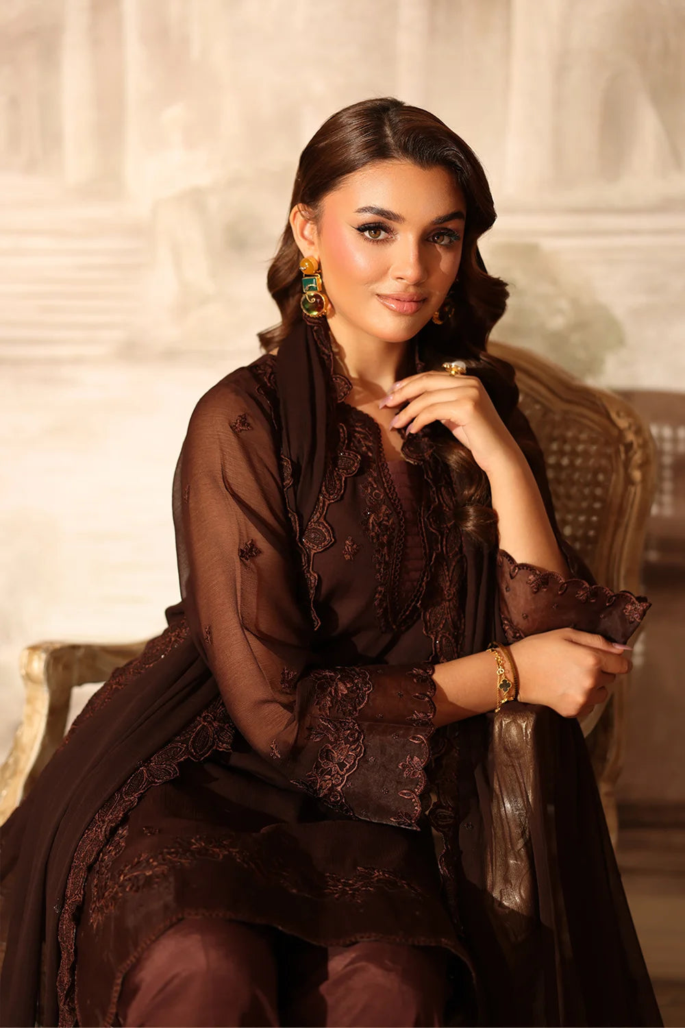 Azure | Ensembles | Cocoa Drape - by Libasekhas UK - Registered Vendor of : Azure - 100% Original Designer Dress