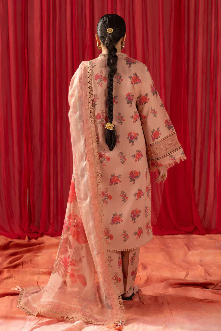 Alizeh | Sheen Lawn Prints 24 | Coral Peach - by - Libasekhas UK - Registered Vendor of : Alizeh - 100% Original Designer Dresss
