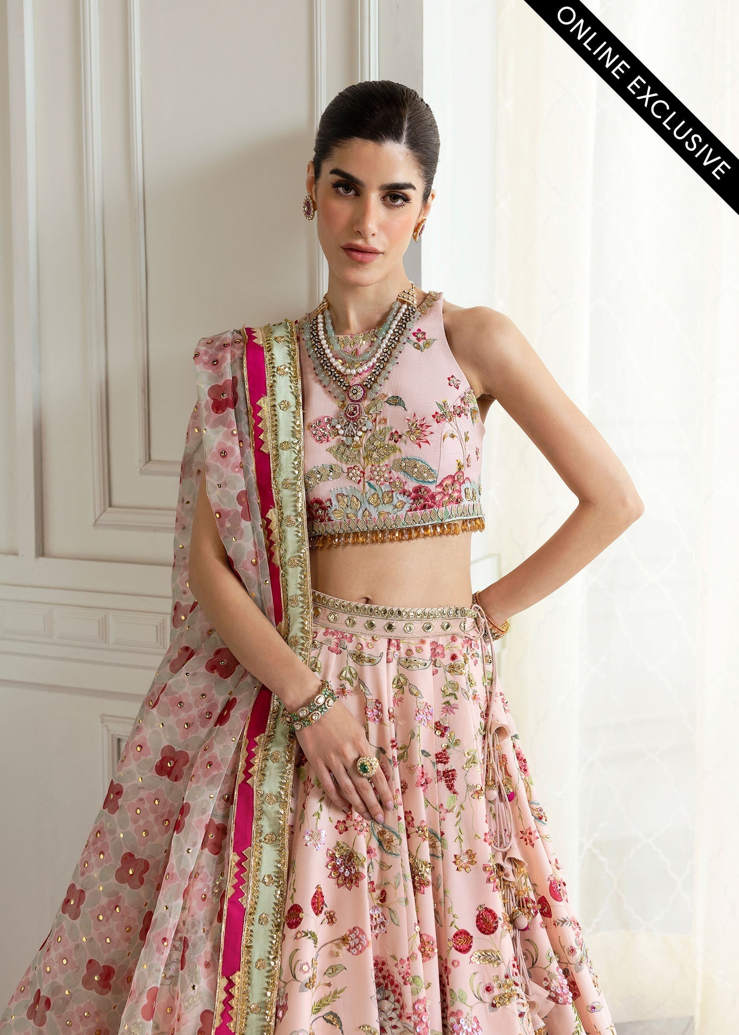 Crimson | A Beautiful Chaos Wedding Collection | Chinoiserie Lehnga - Libasekhas