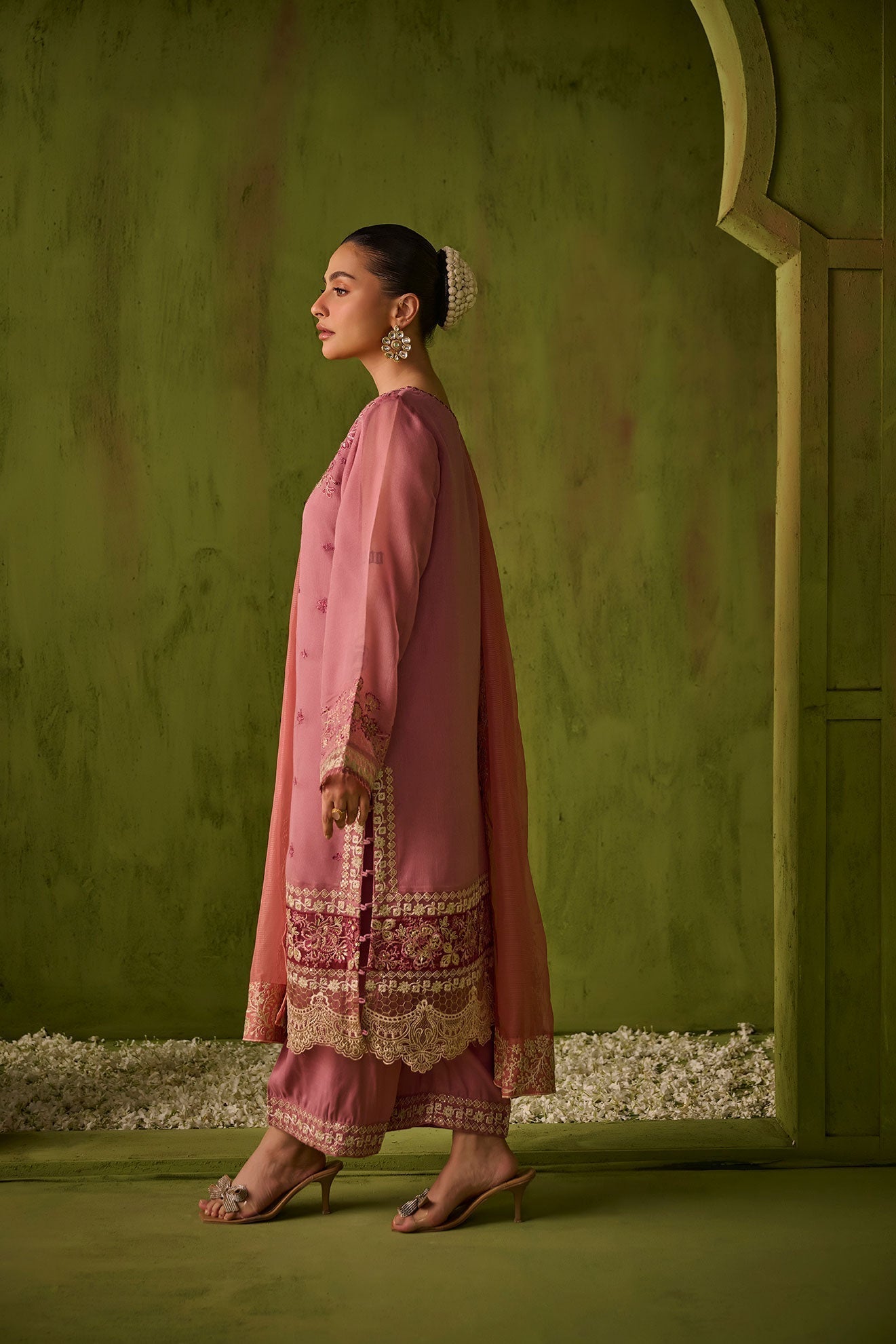 Dhanak | Festive Formals | SS24DU-3193 PINK 3Pcs - by - Libasekhas UK - Registered Vendor of : Saffron - 100% Original Designer Dresss