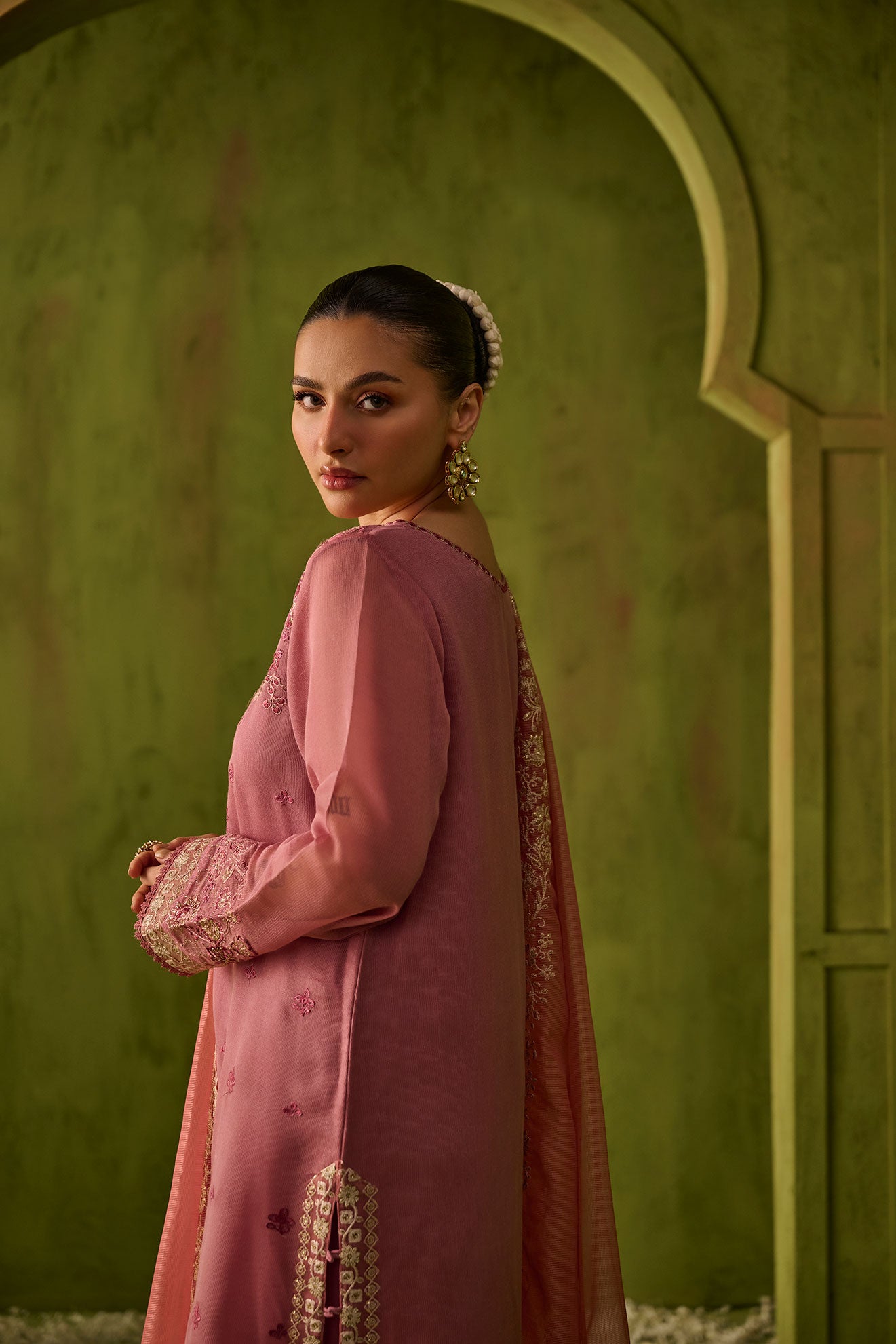 Dhanak | Festive Formals | SS24DU-3193 PINK 3Pcs - by - Libasekhas UK - Registered Vendor of : Saffron - 100% Original Designer Dresss