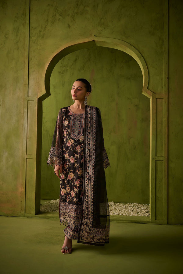 Dhanak | Festive Formals | SS24DU-3192 BLACK 3Pcs - by - Libasekhas UK - Registered Vendor of : Dhanak - 100% Original Designer Dresss