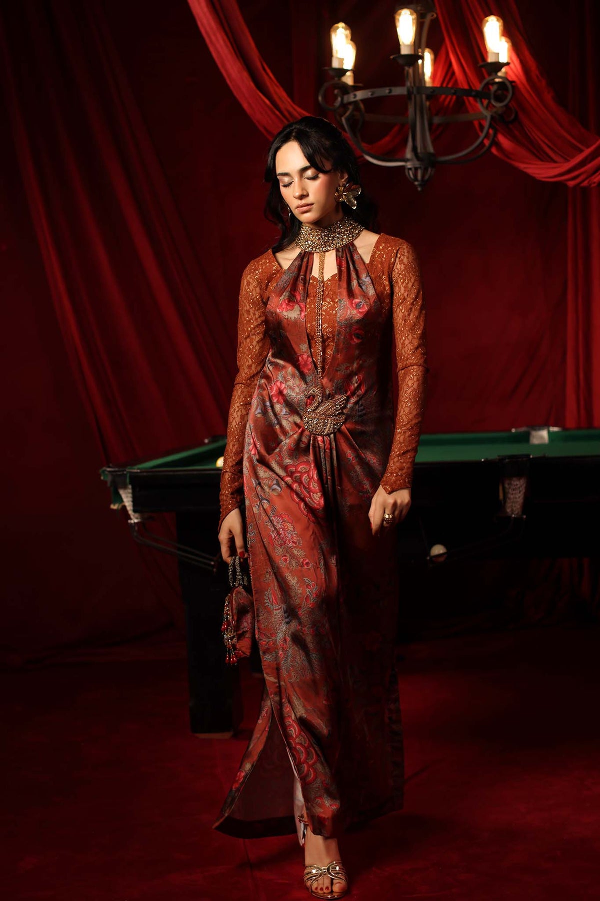 Musferah Saad | The Elite Club | Crimson Sienna - by Libasekhas UK - Registered Vendor of : Musferah Saad - 100% Original Designer Dress