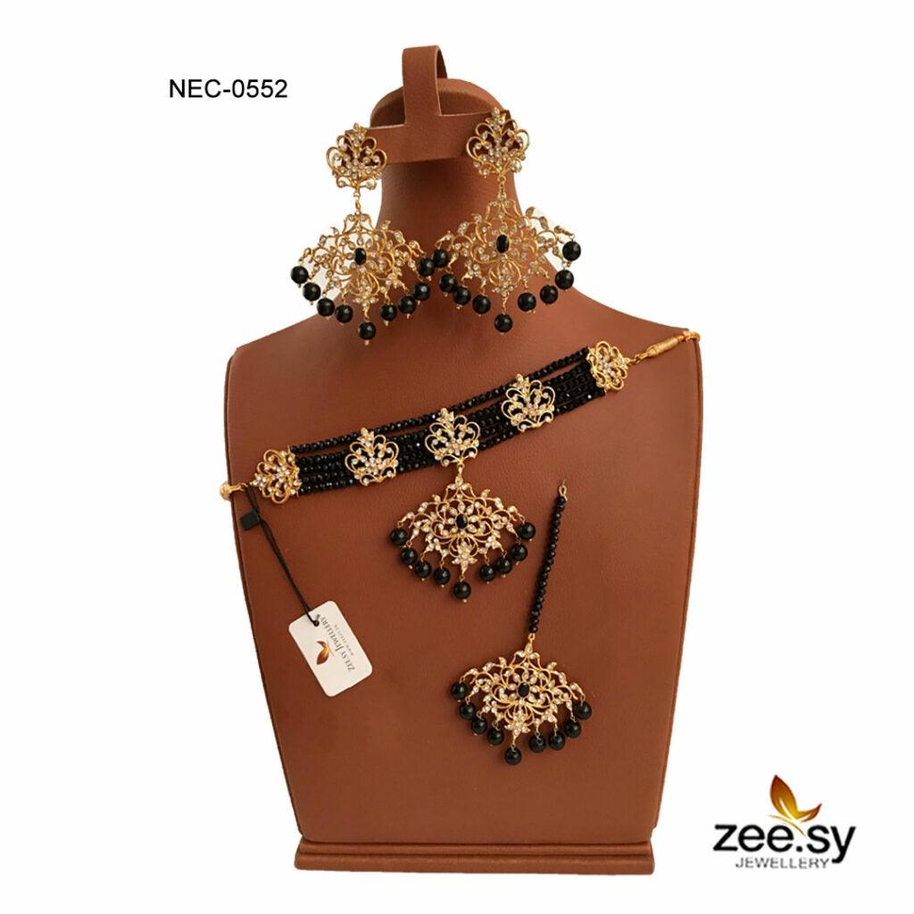 Crystal Necklace-0552 - by - Libasekhas UK - Registered Vendor of : Zeesy - 100% Original Designer Dresss