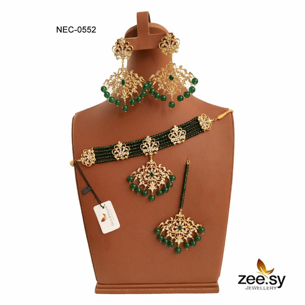 Crystal Necklace-0552 - by - Libasekhas UK - Registered Vendor of : Zeesy - 100% Original Designer Dresss