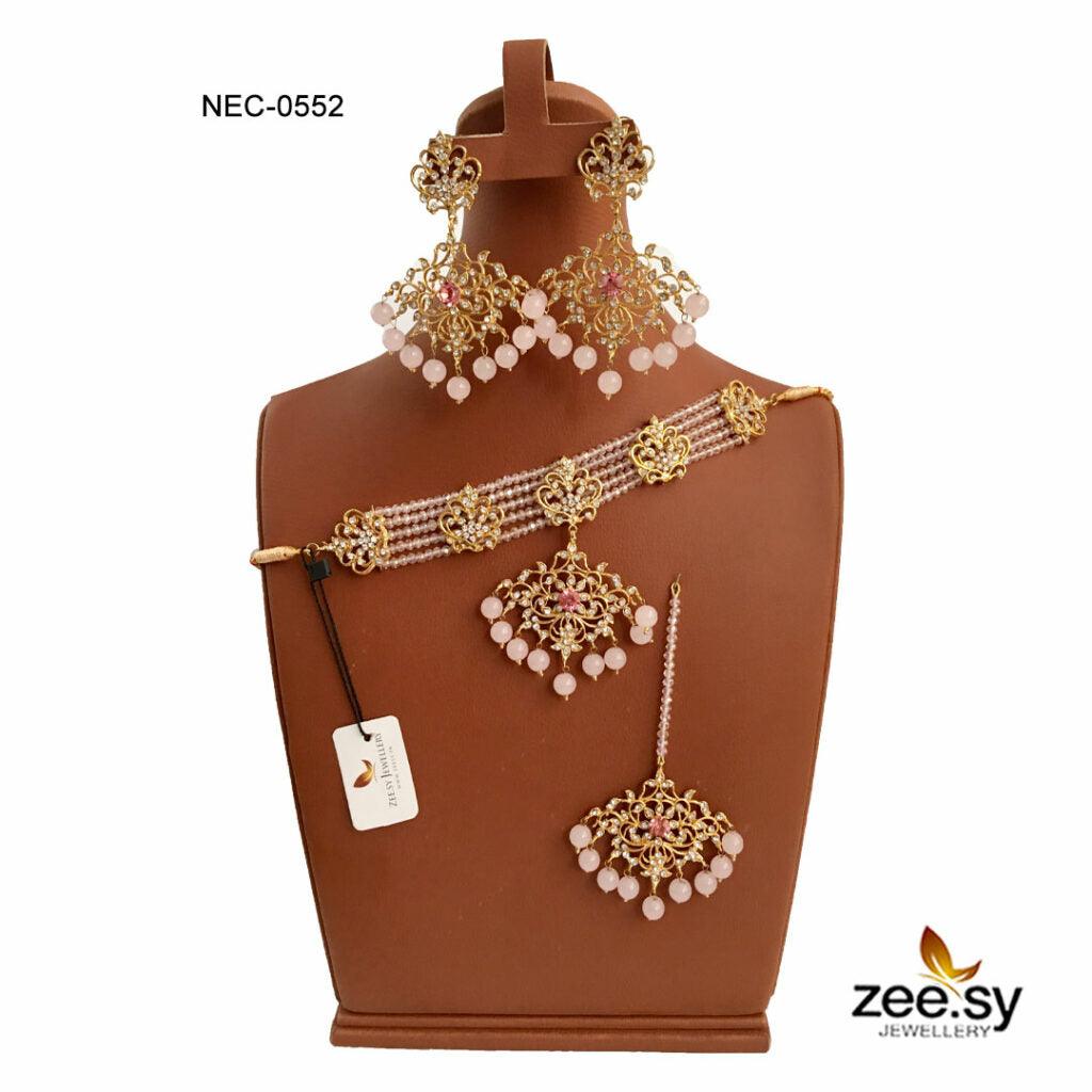Crystal Necklace-0552 - by - Libasekhas UK - Registered Vendor of : Zeesy - 100% Original Designer Dresss
