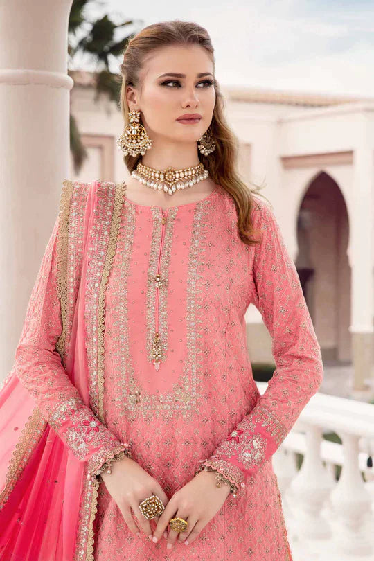 Maria B | Sateen Formals 23 | Candy Pink CST-701 - by - Libasekhas UK - Registered Vendor of : Maria B - 100% Original Designer Dresss