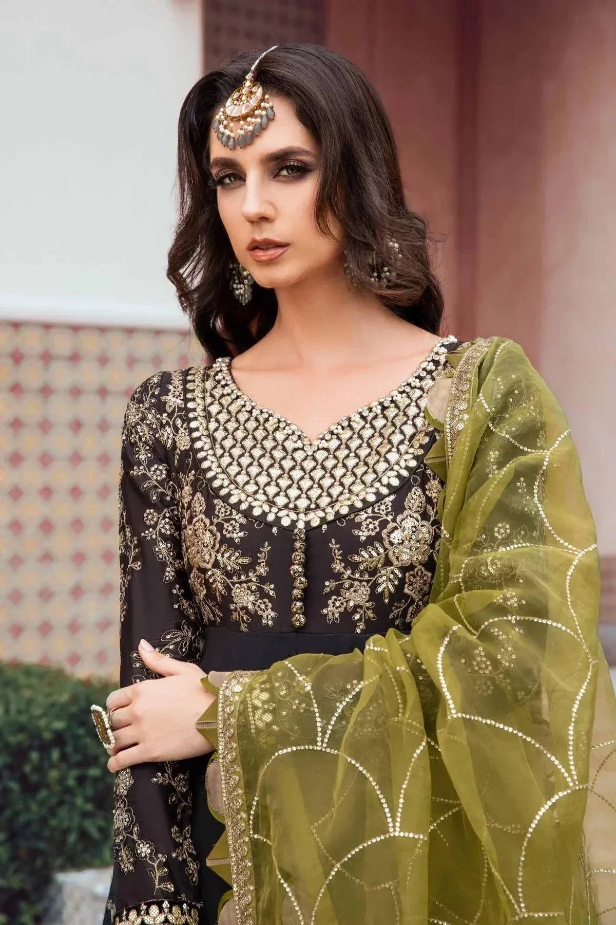 Maria B | Sateen Formals 23 | Black CST-703 - by - Libasekhas UK - Registered Vendor of : Maria B - 100% Original Designer Dresss