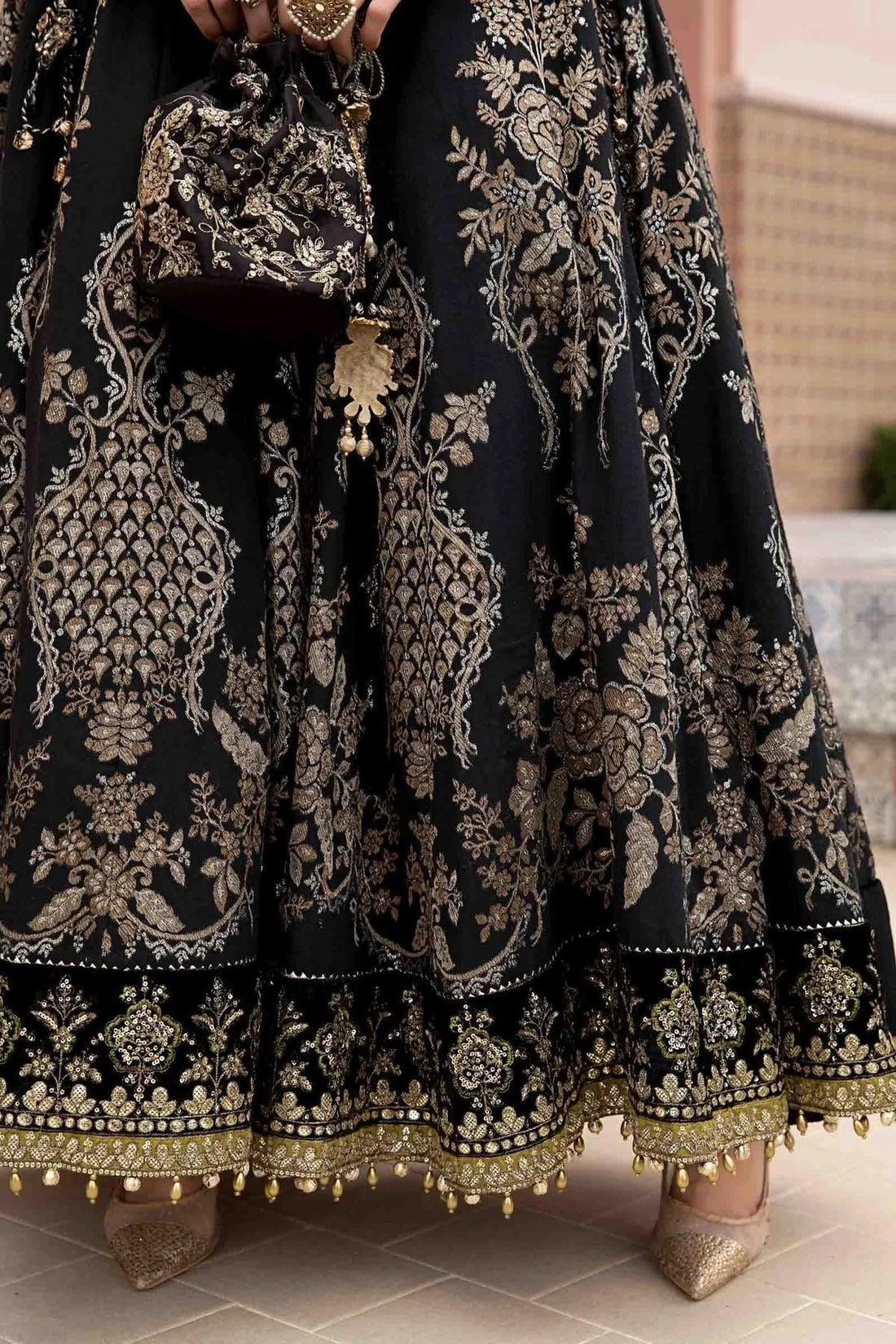 Maria B | Sateen Formals 23 | Black CST-703 - by - Libasekhas UK - Registered Vendor of : Maria B - 100% Original Designer Dresss