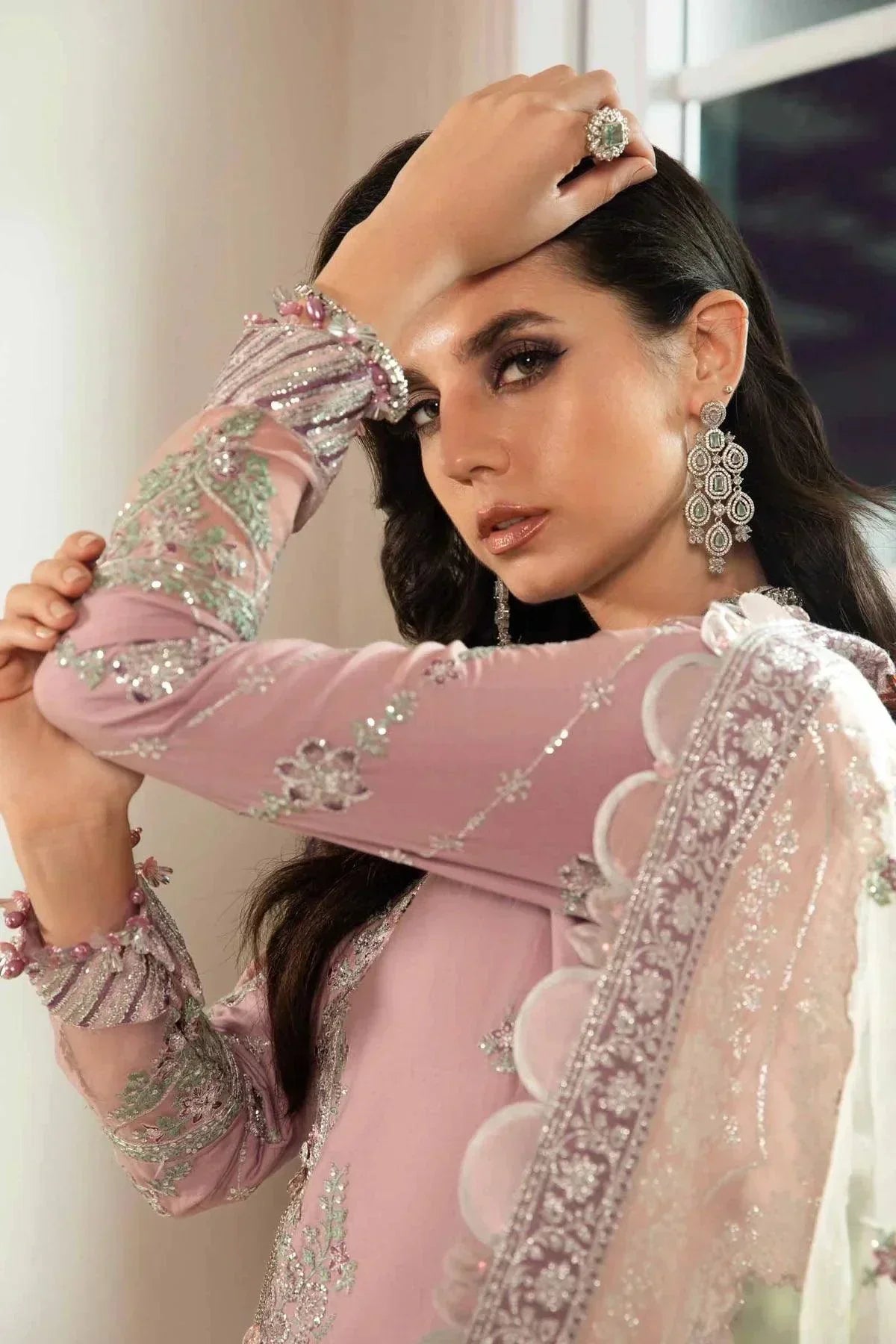 Maria B | Sateen Formals 23 | Mauve CST-706 - by - Libasekhas UK - Registered Vendor of : Maria B - 100% Original Designer Dresss