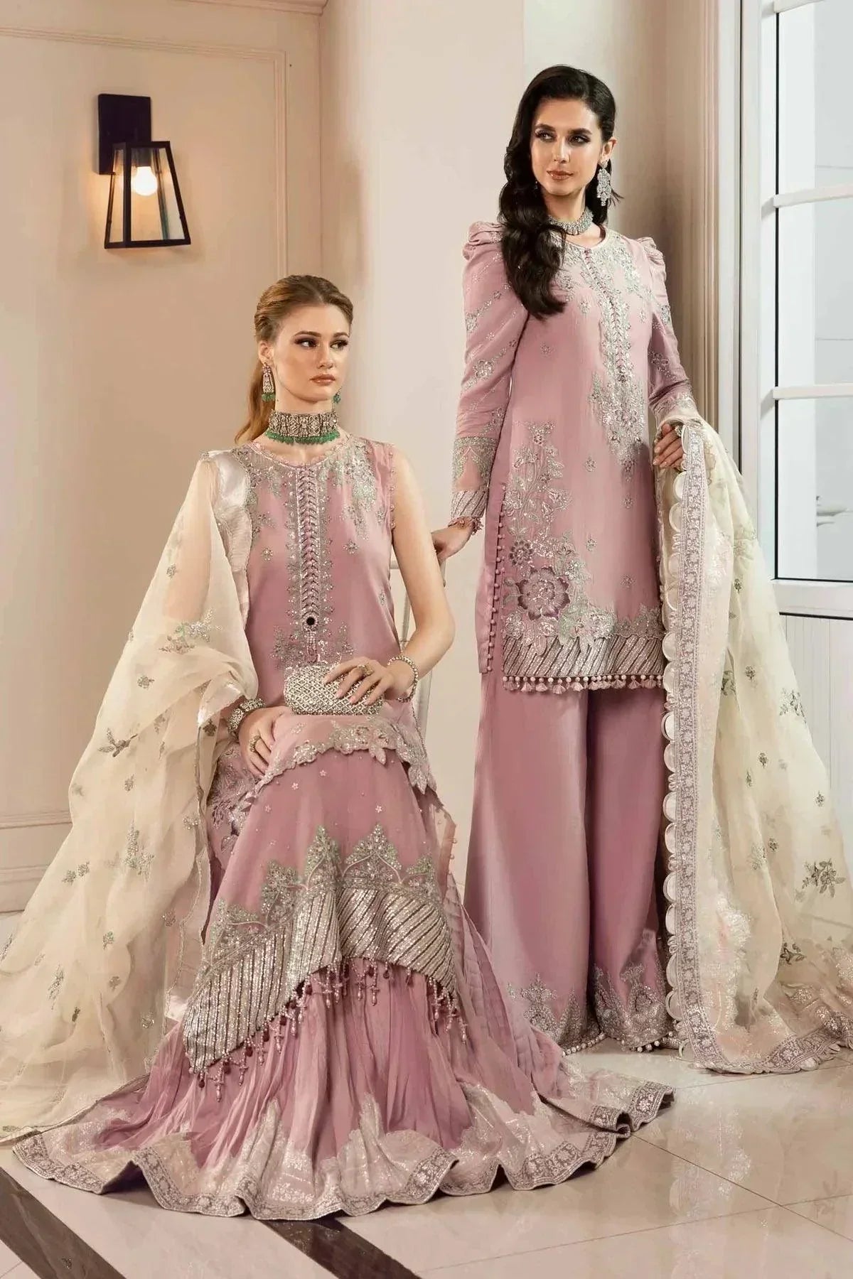 Maria B | Sateen Formals 23 | Mauve CST-706 - by - Libasekhas UK - Registered Vendor of : Maria B - 100% Original Designer Dresss