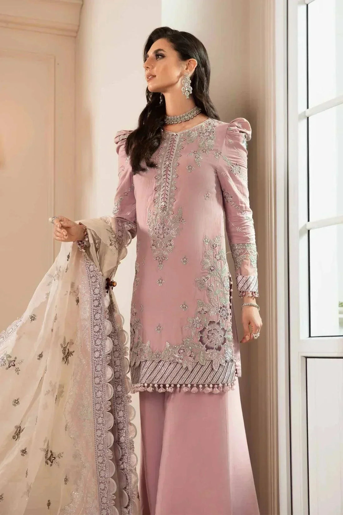 Maria B | Sateen Formals 23 | Mauve CST-706 - by - Libasekhas UK - Registered Vendor of : Maria B - 100% Original Designer Dresss