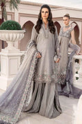 Maria B | Sateen Formals 23 | Grey CST-707 - by - Libasekhas UK - Registered Vendor of : Maria B - 100% Original Designer Dresss