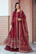 Maria B | Sateen Formals 23 | Maroon CST-708 - by - Libasekhas UK - Registered Vendor of : Maria B - 100% Original Designer Dresss