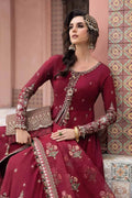 Maria B | Sateen Formals 23 | Maroon CST-708 - by - Libasekhas UK - Registered Vendor of : Maria B - 100% Original Designer Dresss