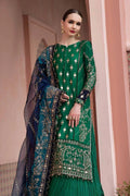 Maria B | Sateen Formals 23 | Emerald Green CST-711 - by - Libasekhas UK - Registered Vendor of : Maria B - 100% Original Designer Dresss