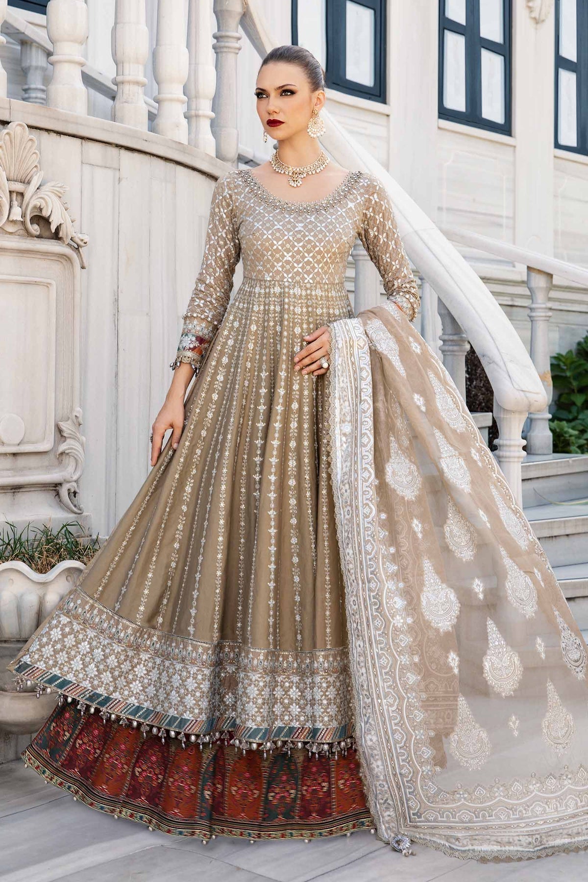 Maria B | Sateen Formals 24 | CST-810 - by - Libasekhas UK - Registered Vendor of : Maria B - 100% Original Designer Dresss