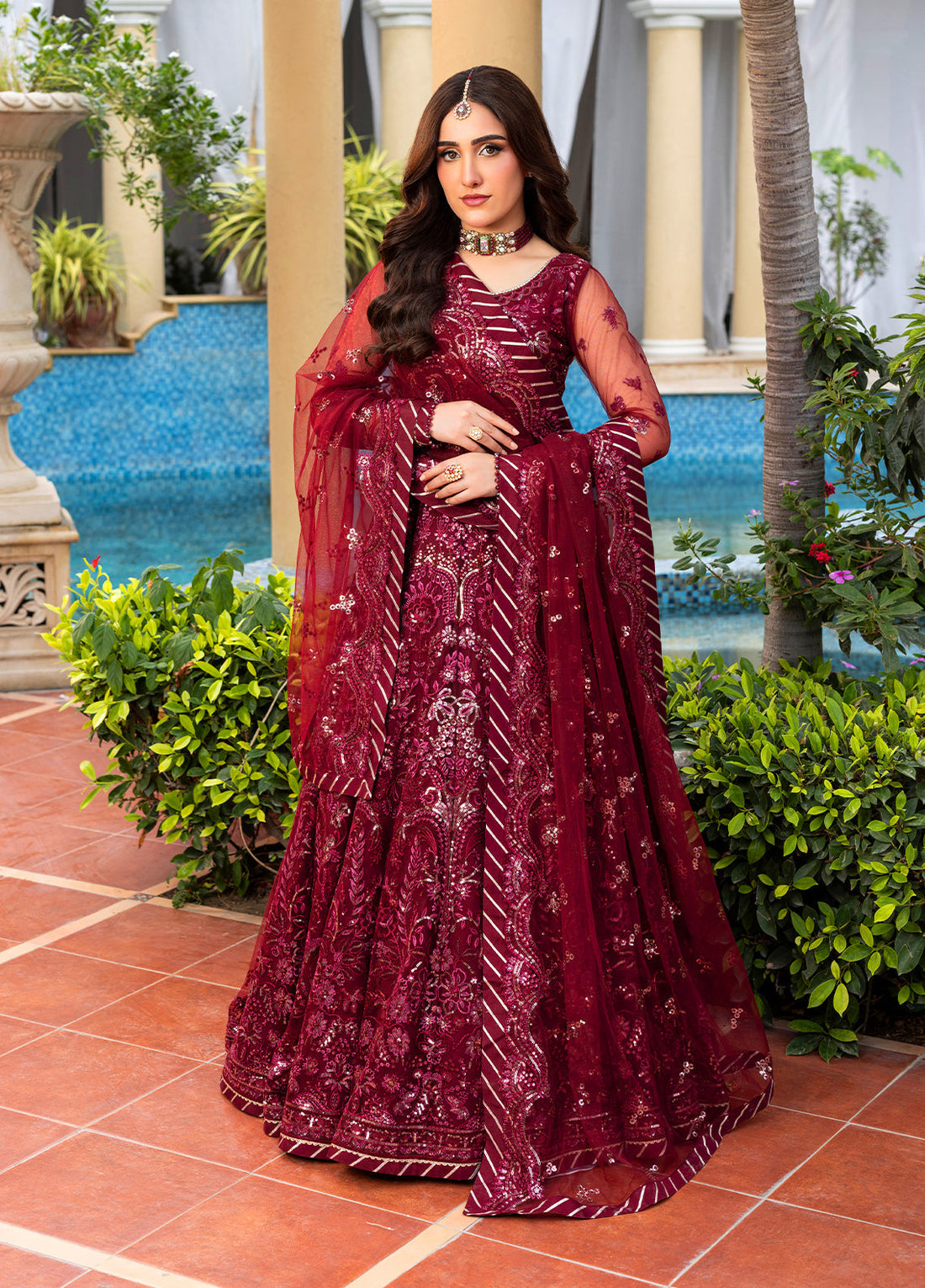 Sahane | Haye Dil Wedding Formals | CT 29009 Crimson HeartBeat - by Libasekhas UK - Registered Vendor of : Sahane - 100% Original Designer Dress