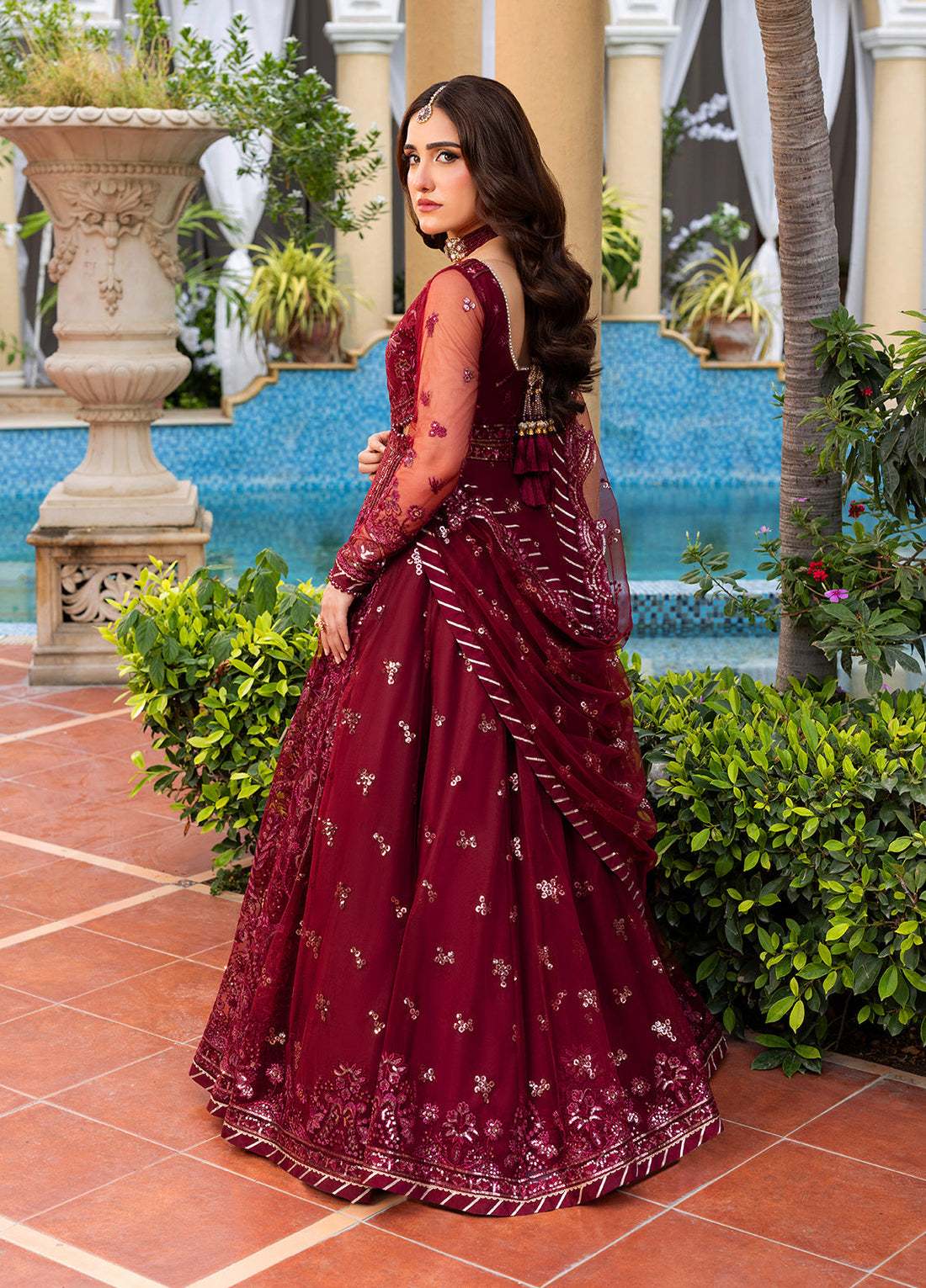 Sahane | Haye Dil Wedding Formals | CT 29009 Crimson HeartBeat - by Libasekhas UK - Registered Vendor of : Sahane - 100% Original Designer Dress