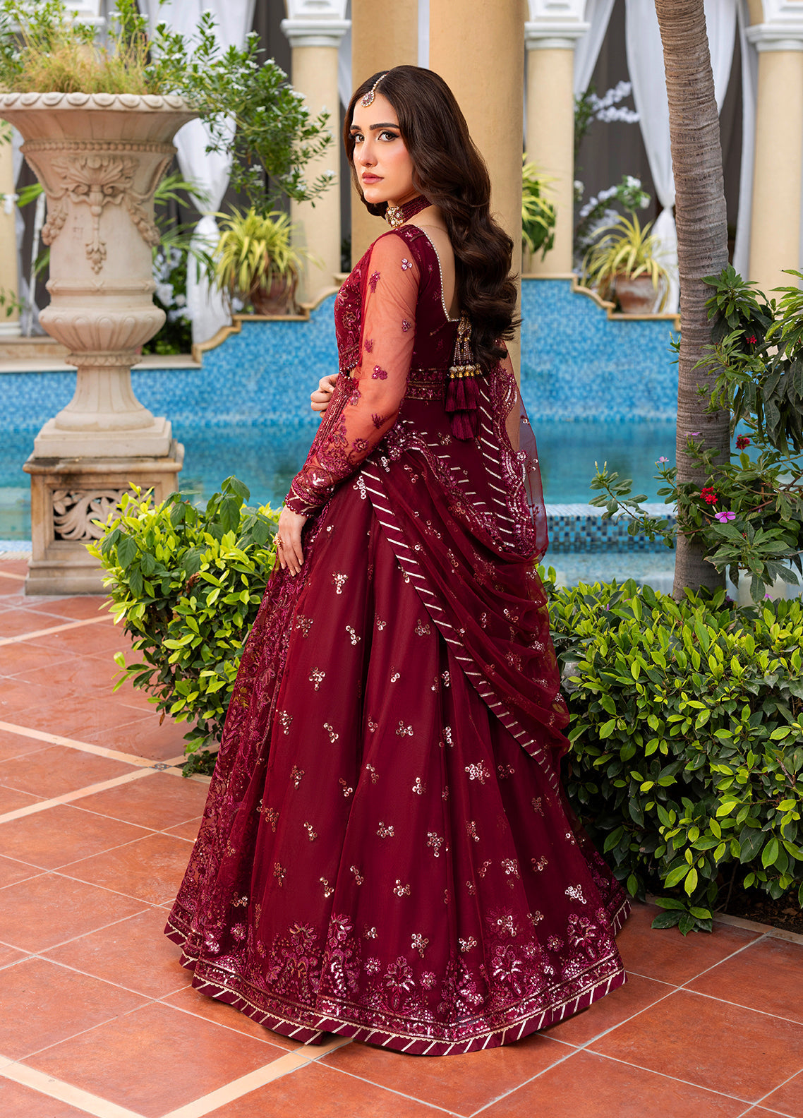 Sahane | Haye Dil Wedding Formals | CT 29009 Crimson HeartBeat - by Libasekhas UK - Registered Vendor of : Sahane - 100% Original Designer Dress