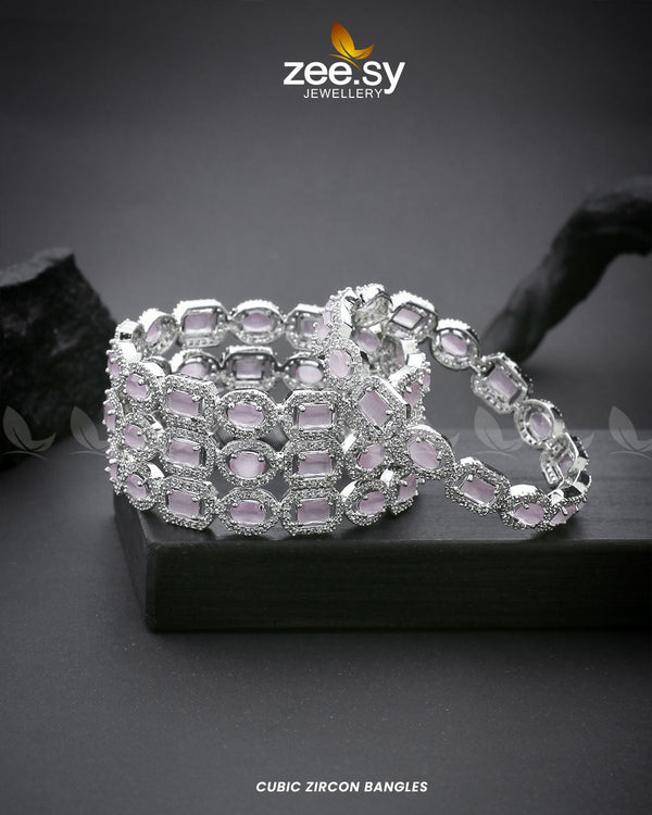 Cubic Zircon Bangles - by - Libasekhas UK - Registered Vendor of : Zeesy - 100% Original Designer Dresss