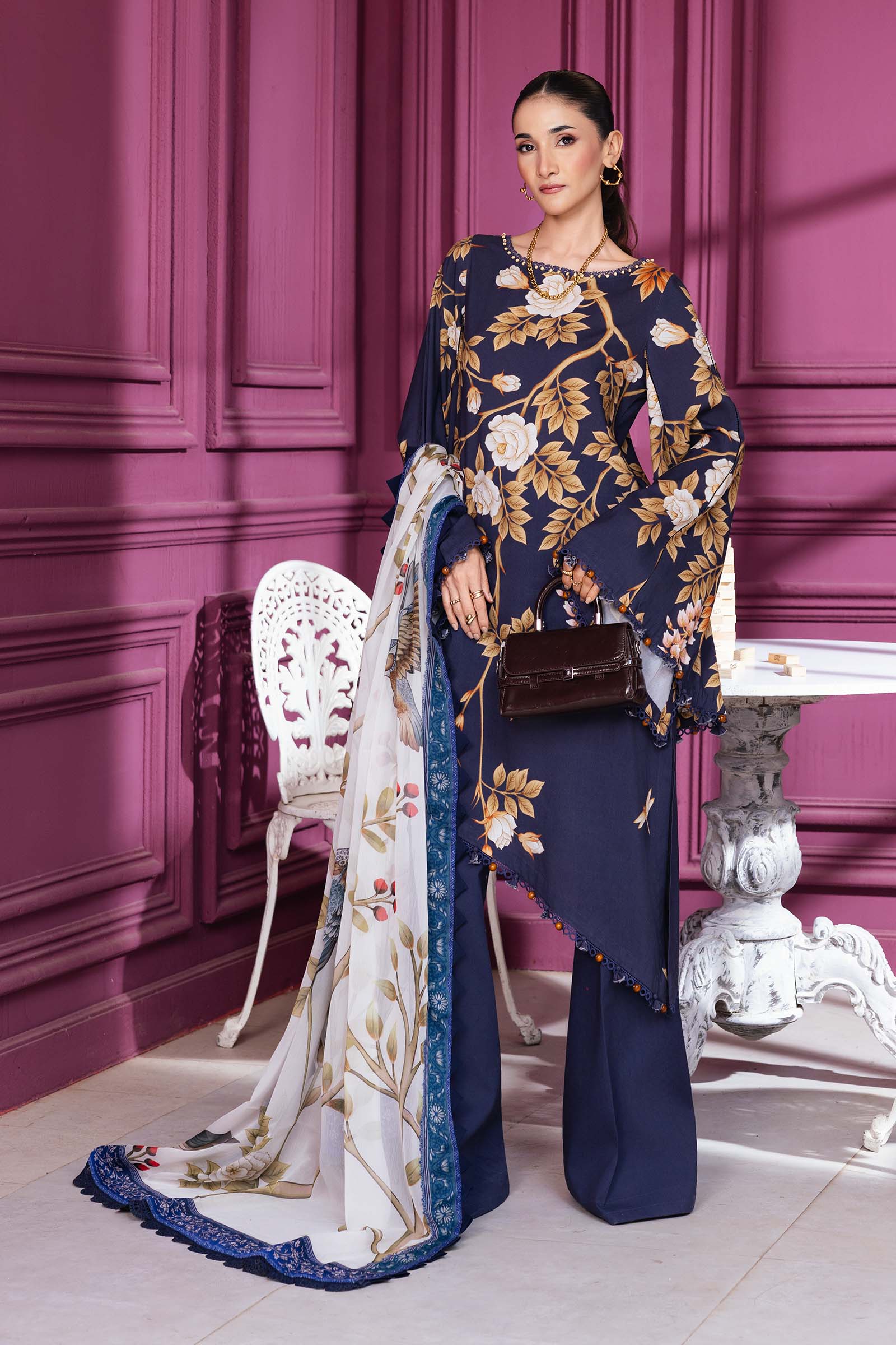 Maria B | Winter Basics 25 | MB-CUS25-1102A - by Libasekhas UK - Registered Vendor of : Maria B - 100% Original Designer Dress