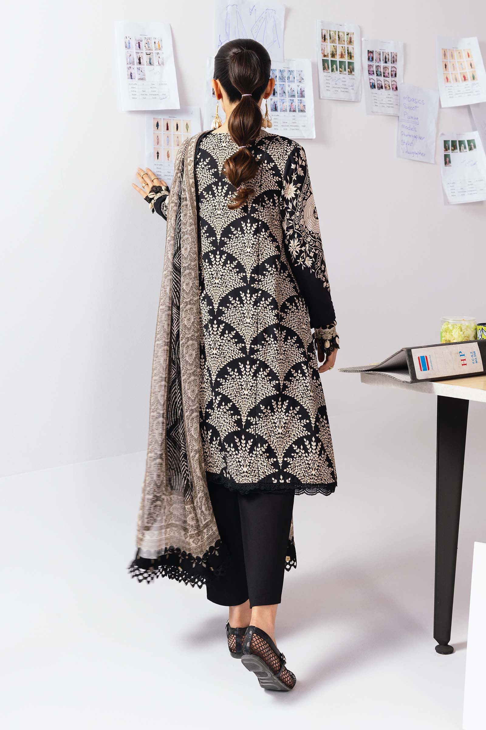 Maria B | Winter Basics 25 | MB-CUS25-1108A - by Libasekhas UK - Registered Vendor of : Maria B - 100% Original Designer Dress