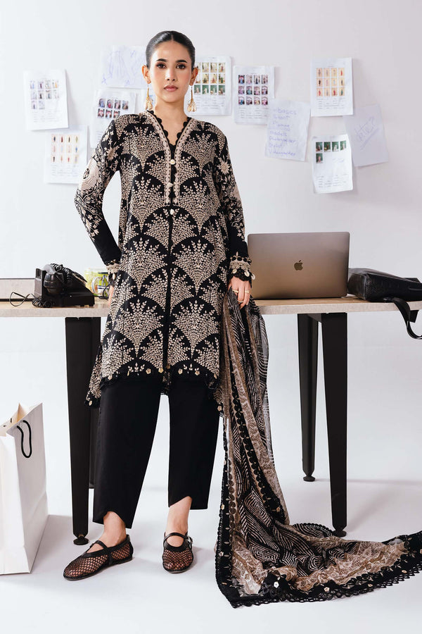 Maria B | Winter Basics 25 | MB-CUS25-1108A - by Libasekhas UK - Registered Vendor of : Maria B - 100% Original Designer Dress