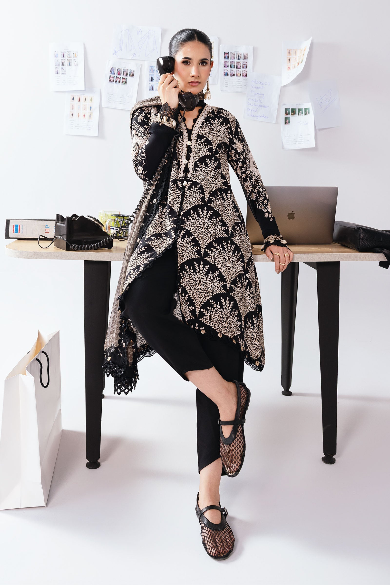 Maria B | Winter Basics 25 | MB-CUS25-1108A - by Libasekhas UK - Registered Vendor of : Maria B - 100% Original Designer Dress