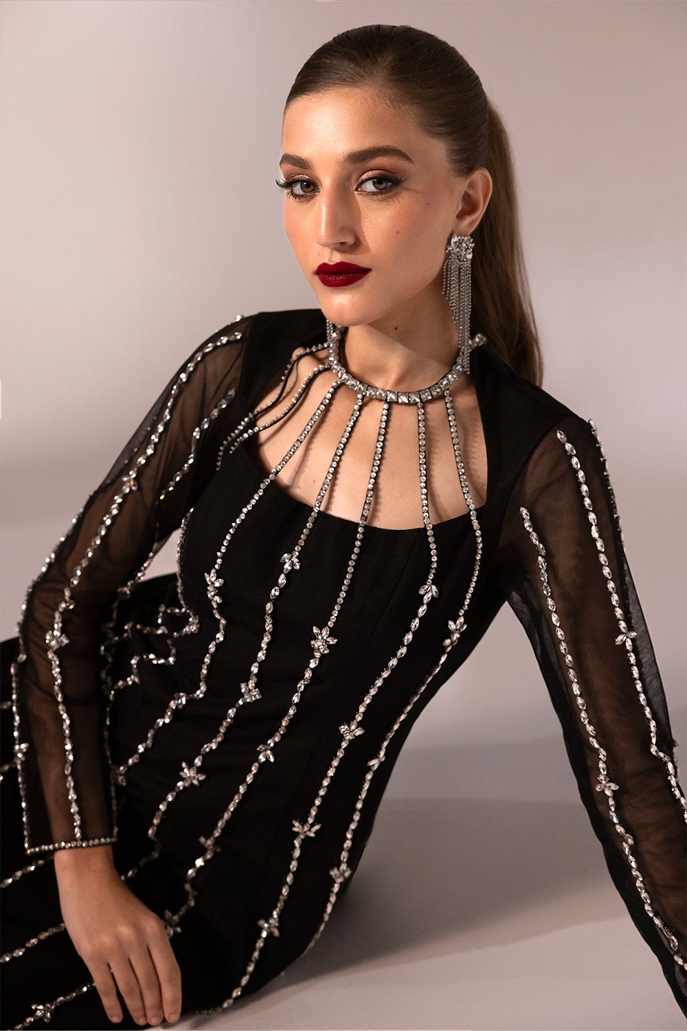 Caia | Regine Luxury Formal23 | MIDNIGHT - by - Libasekhas UK - Registered Vendor of : Caia - 100% Original Designer Dresss