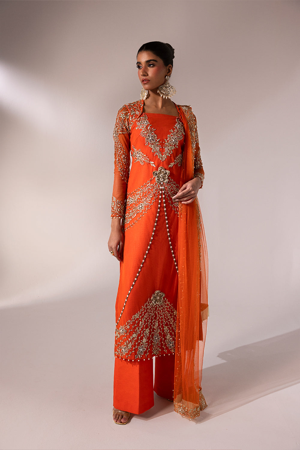 Caia | Regine Luxury Formal23 | TANGERINE - by - Libasekhas UK - Registered Vendor of : Caia - 100% Original Designer Dresss