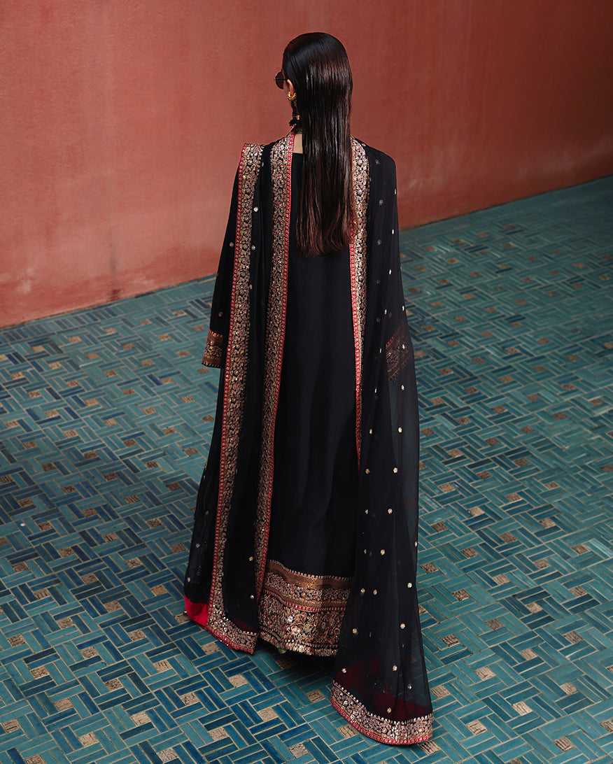 Mushq | Nuvera Rawsilk | Carmine Jewel - by Libasekhas UK - Registered Vendor of : Mushq - 100% Original Designer Dress