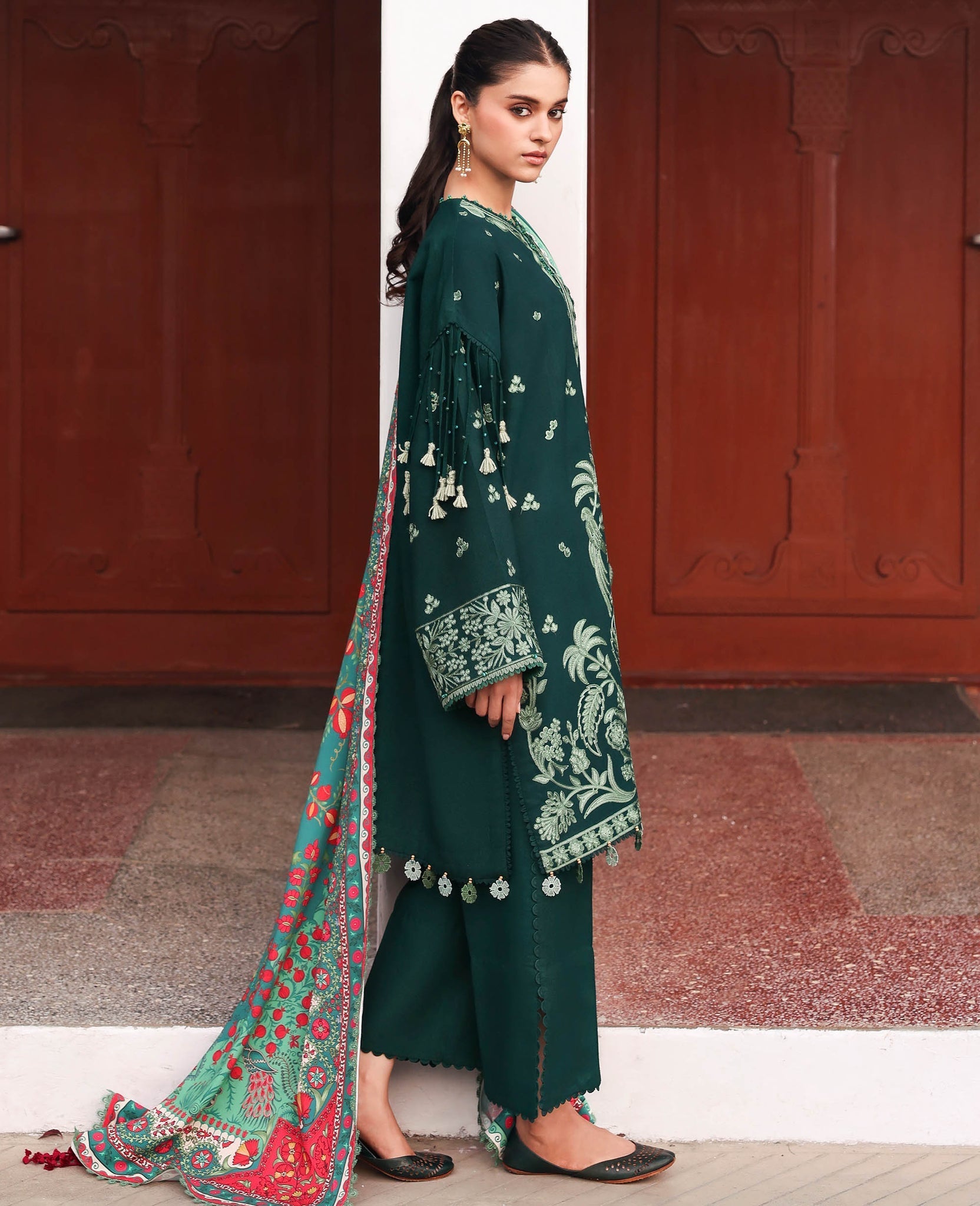 Republic Womenswear | Amaris Luxury Shawl 25 | Celeste - by Libasekhas UK - Registered Vendor of : Republic Womenswear - 100% Original Designer Dress