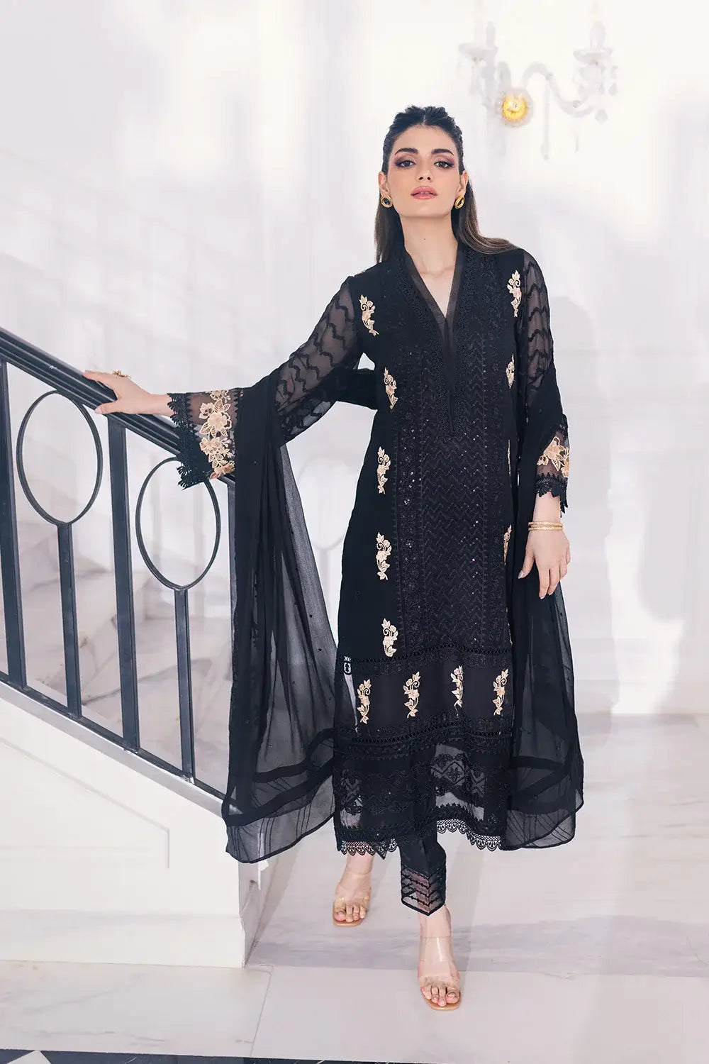Azure | Embroidered Ensembles 23 | Cendre Muse - by - Libasekhas UK - Registered Vendor of : Azure - 100% Original Designer Dresss