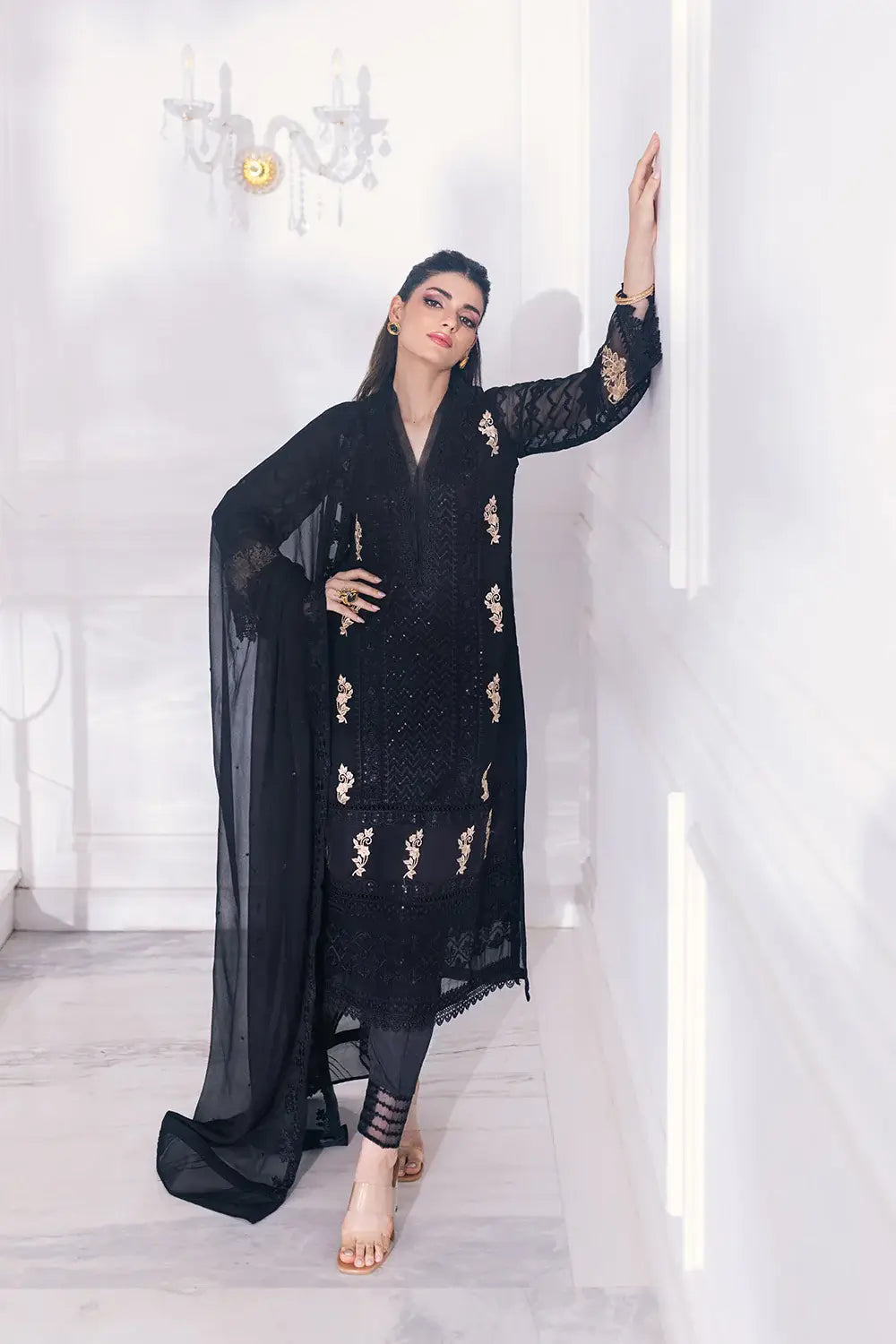 Azure | Embroidered Ensembles 23 | Cendre Muse - by - Libasekhas UK - Registered Vendor of : Azure - 100% Original Designer Dresss