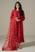 Cross Stitch | Chikankari Lawn 25 | CARMINE GRIS - by - Libasekhas UK - Registered Vendor of : Cross Stitch - 100% Original Designer Dresss
