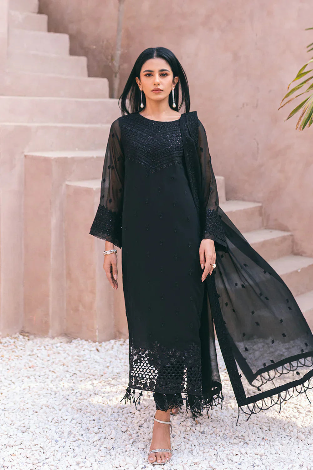 Azure | Embroidered Ensembles 3 Pcs | Charcoal Charm - by - Libasekhas UK - Registered Vendor of : Azure - 100% Original Designer Dresss