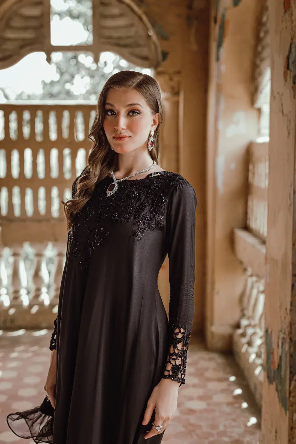 Azure | Embroidered Formals | Charcoal Muse - by - Libasekhas UK - Registered Vendor of : Azure - 100% Original Designer Dresss
